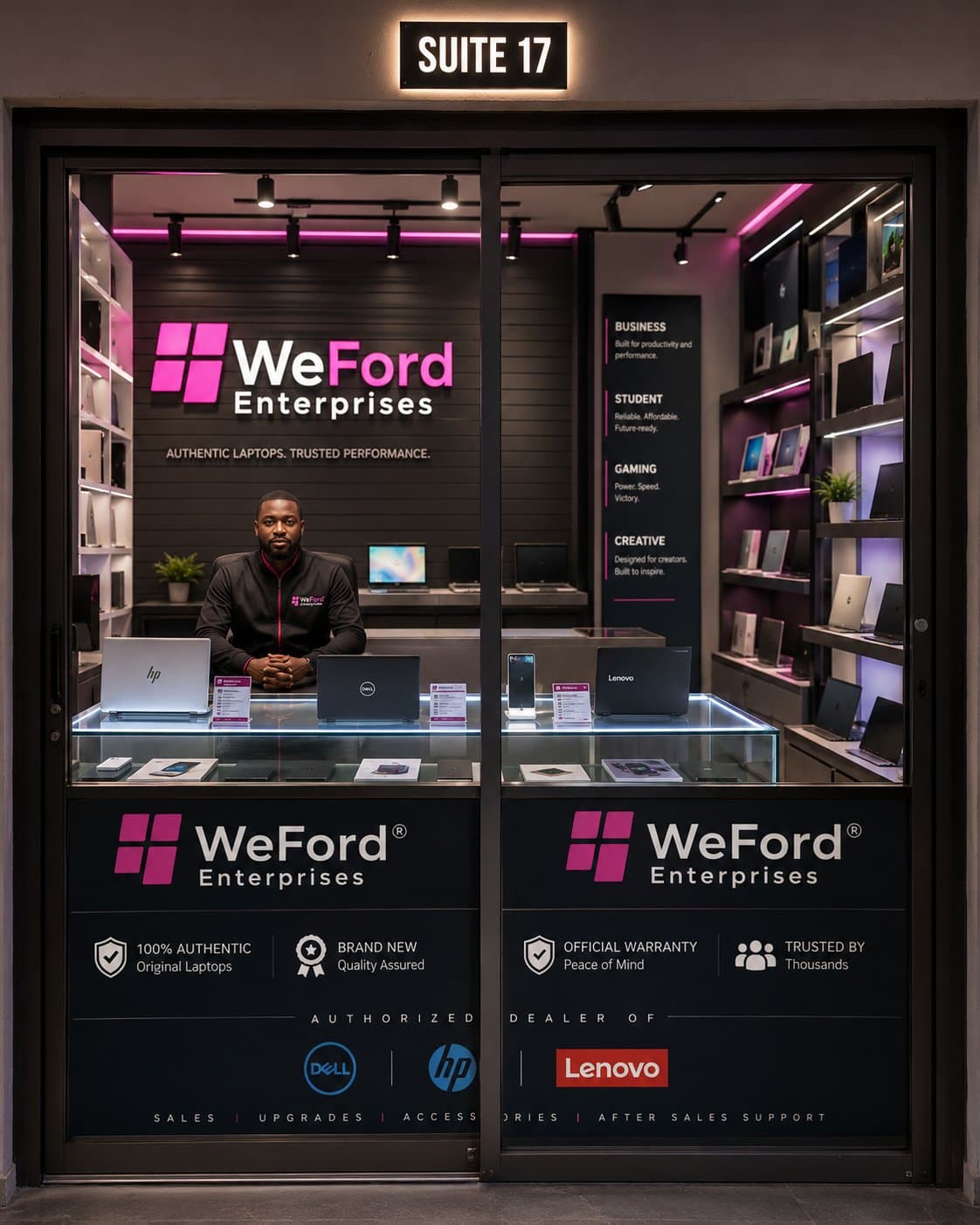 WeFord Enterprise, His Grace Plaza, Suite 17, Computer Village, Ikeja